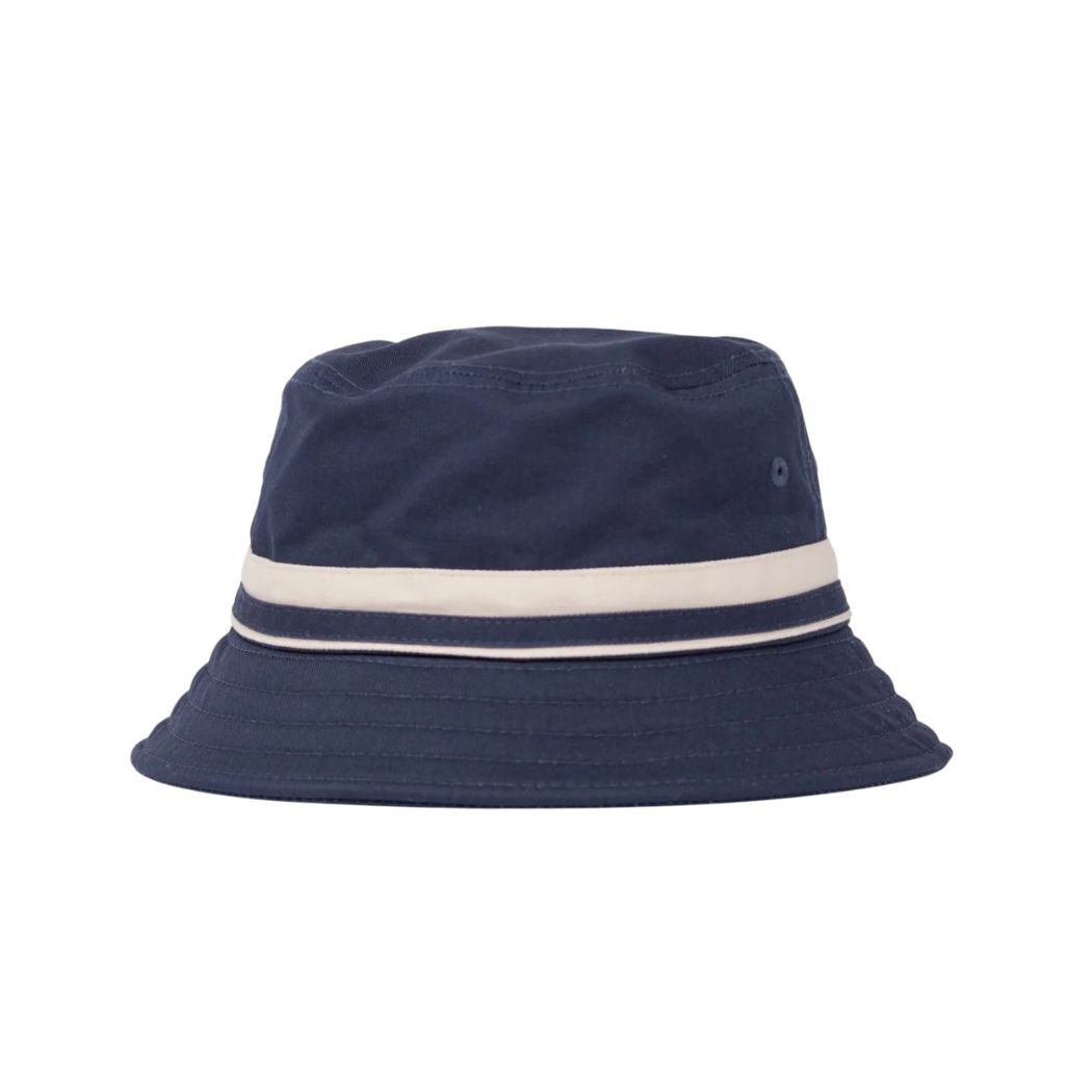 Rusty White Lines Bucket Hat Navy Blue