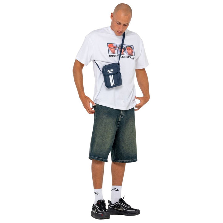 Rusty White Lines Crossbody Bag Navy Blue