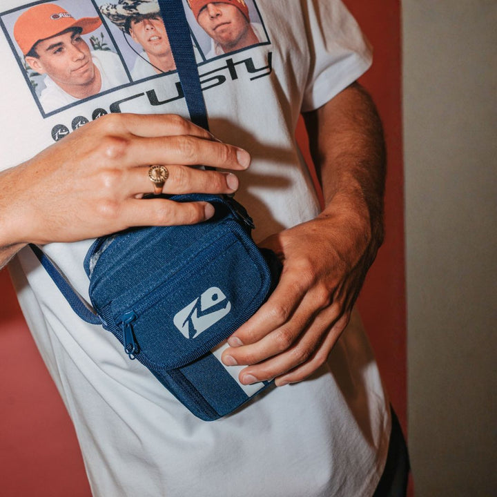 Rusty White Lines Crossbody Bag Navy Blue