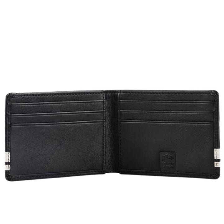 Rusty White Lines Leather Wallet Black