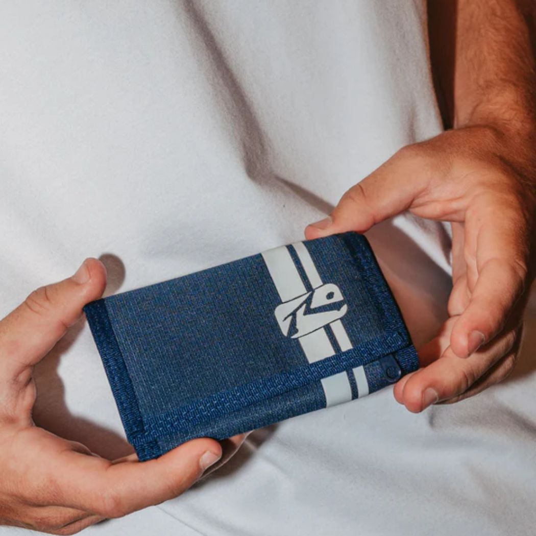 Rusty White Lines Tri Fold Wallet Navy Blue
