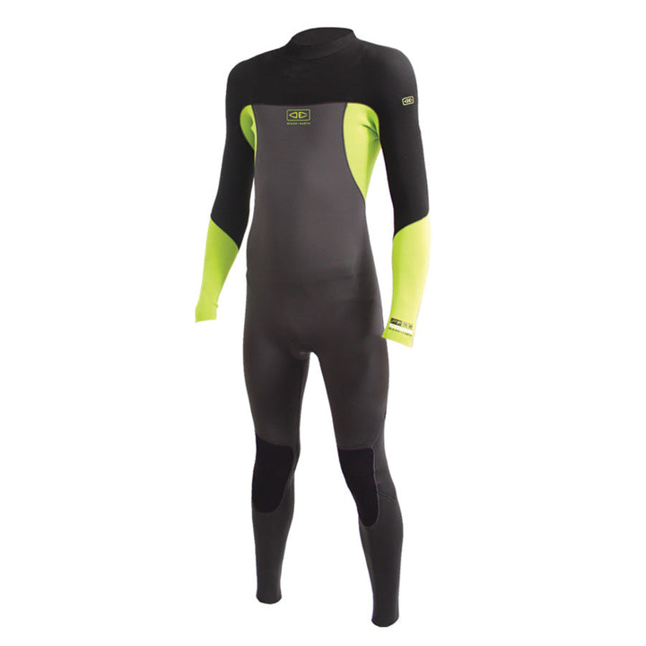 Ocean and Earth Boys Free Flex Back Zip Steamer 3 2mm Black Lime