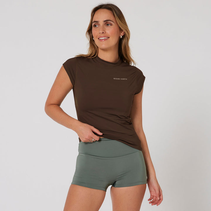 Ocean and Earth Ladies Eclipse Cap Sleeve Rash Vest