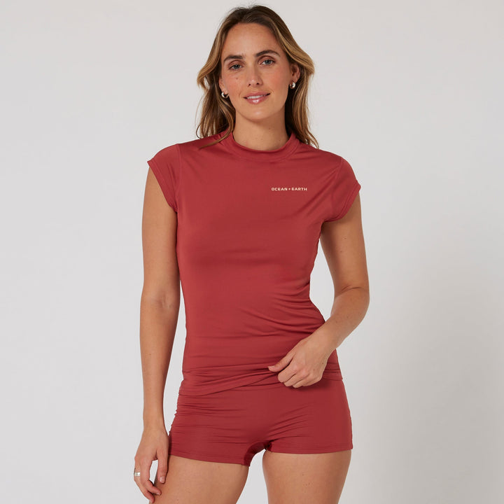 Ocean and Earth Ladies Eclipse Cap Sleeve Rash Vest