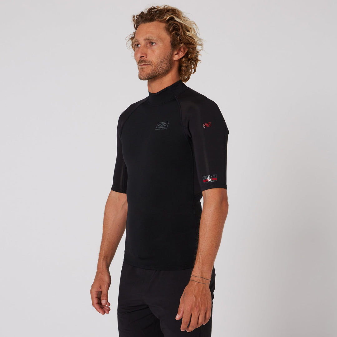 Ocean and Earth Double Black Short Sleeve Vest 1 5mm