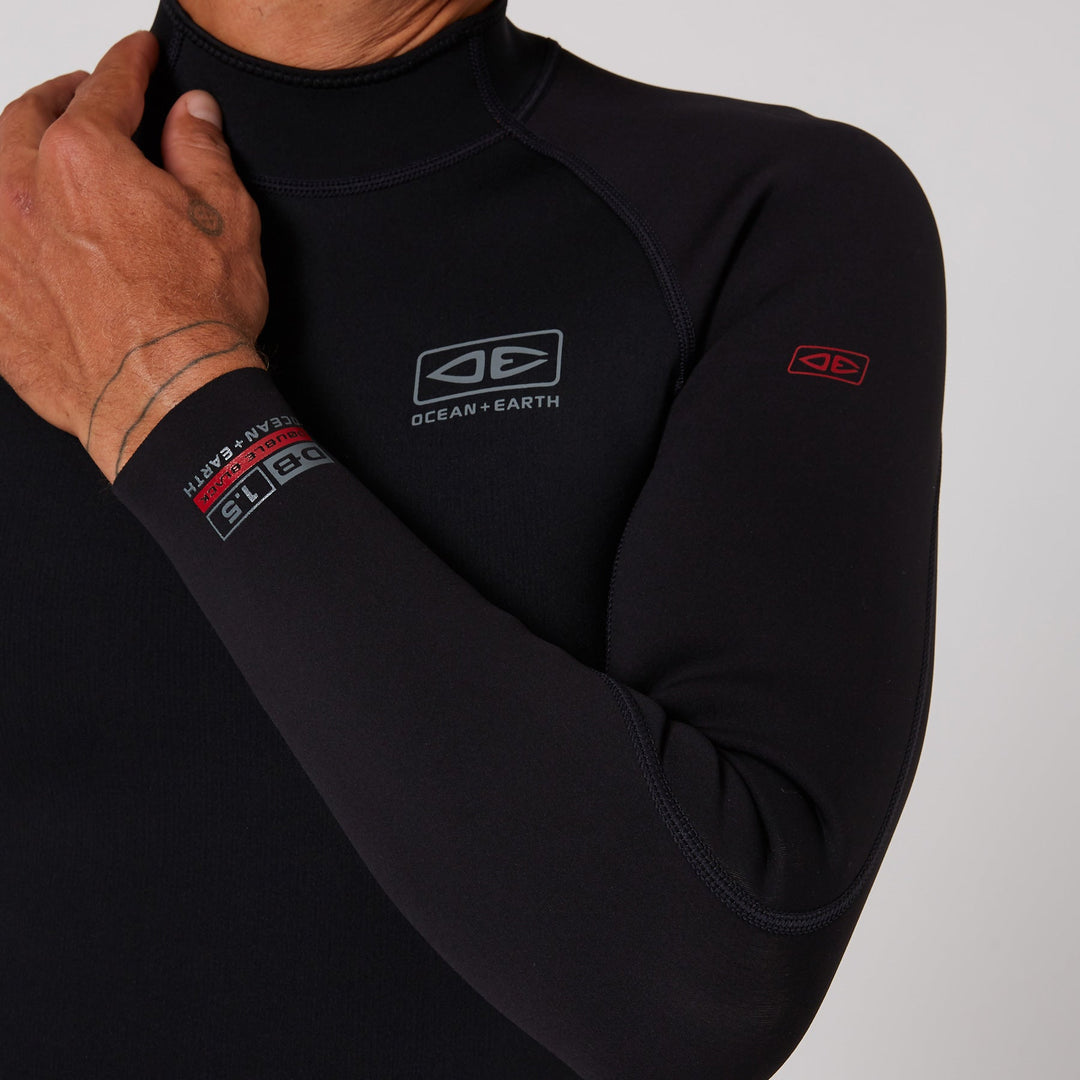 Ocean and Earth Double Black Long Sleeve Vest 1 5mm