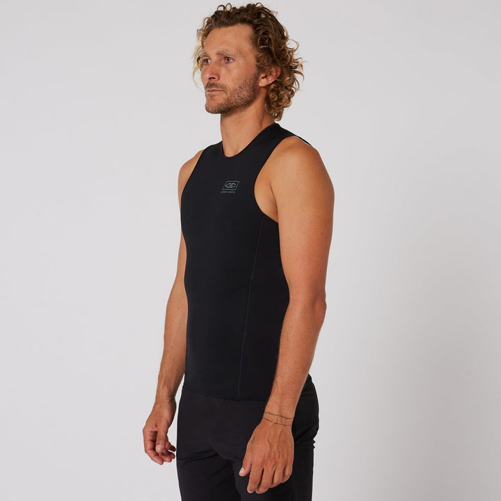 Ocean and Earth Double Black Sleeveless Vest 1 5mm