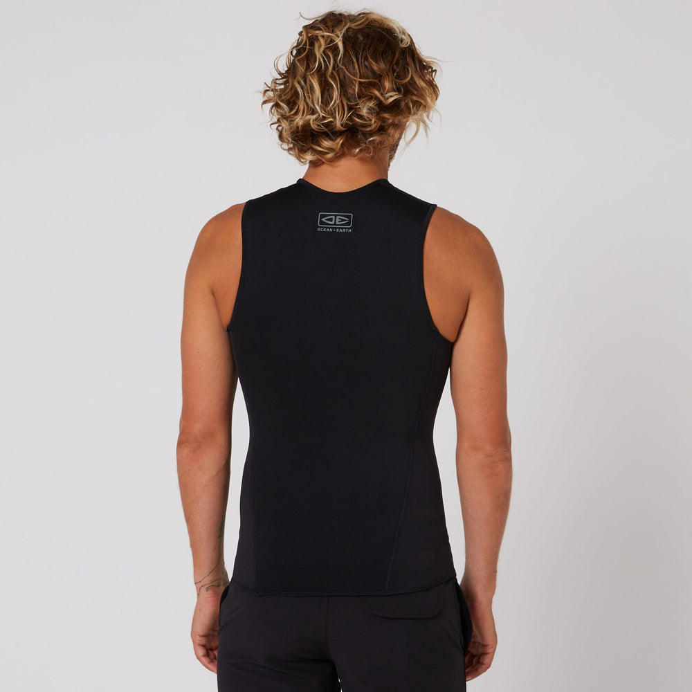 Ocean and Earth Double Black Sleeveless Vest 1 5mm