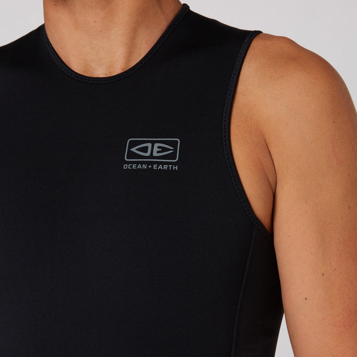 Ocean and Earth Double Black Sleeveless Vest 1 5mm