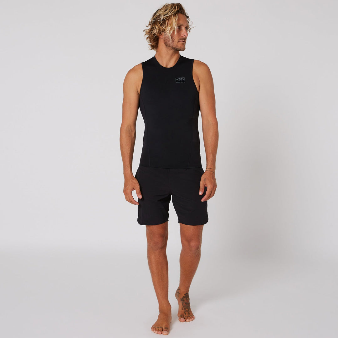 Ocean and Earth Double Black Sleeveless Vest 1 5mm