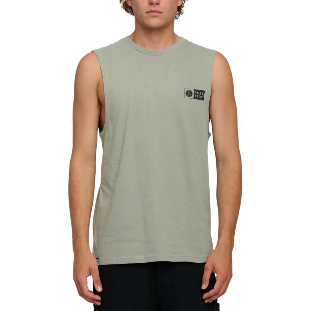 Salty Crew Tailgate Muscle Tank Kelp Green