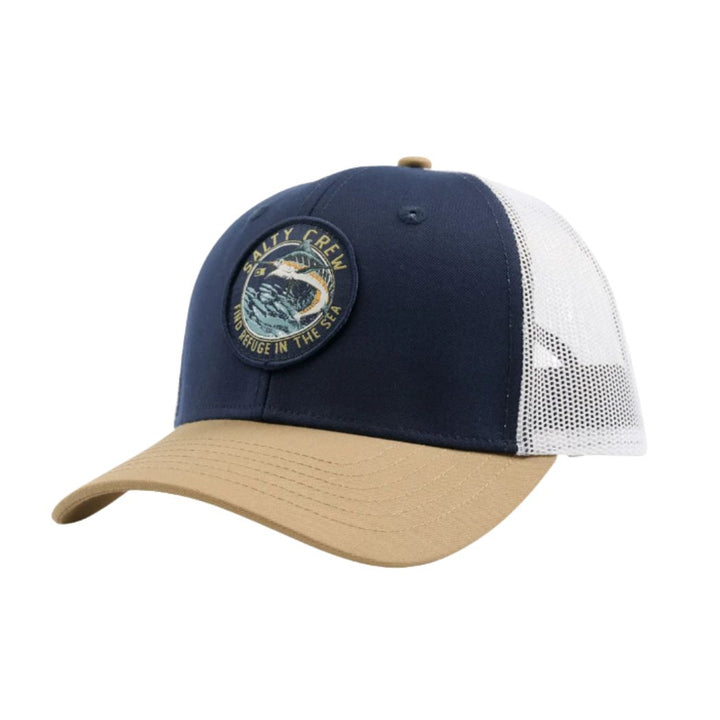 Salty Crew Bow Line Retro Trucker Navy Tan White