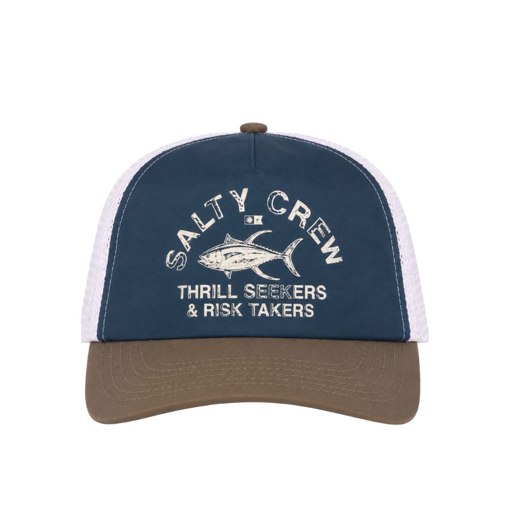 Salty Crew Stamped Trucker Deep Ocean Brown