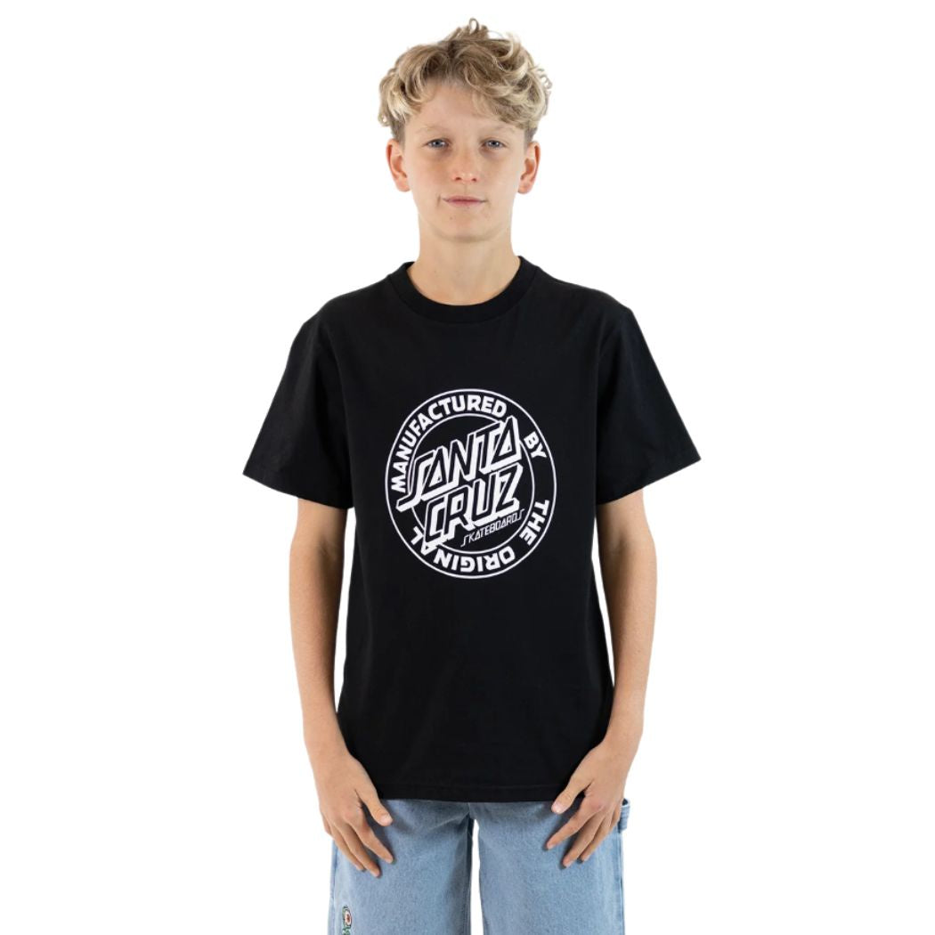 Santa Cruz Boys MFG Dot Front Tee Black