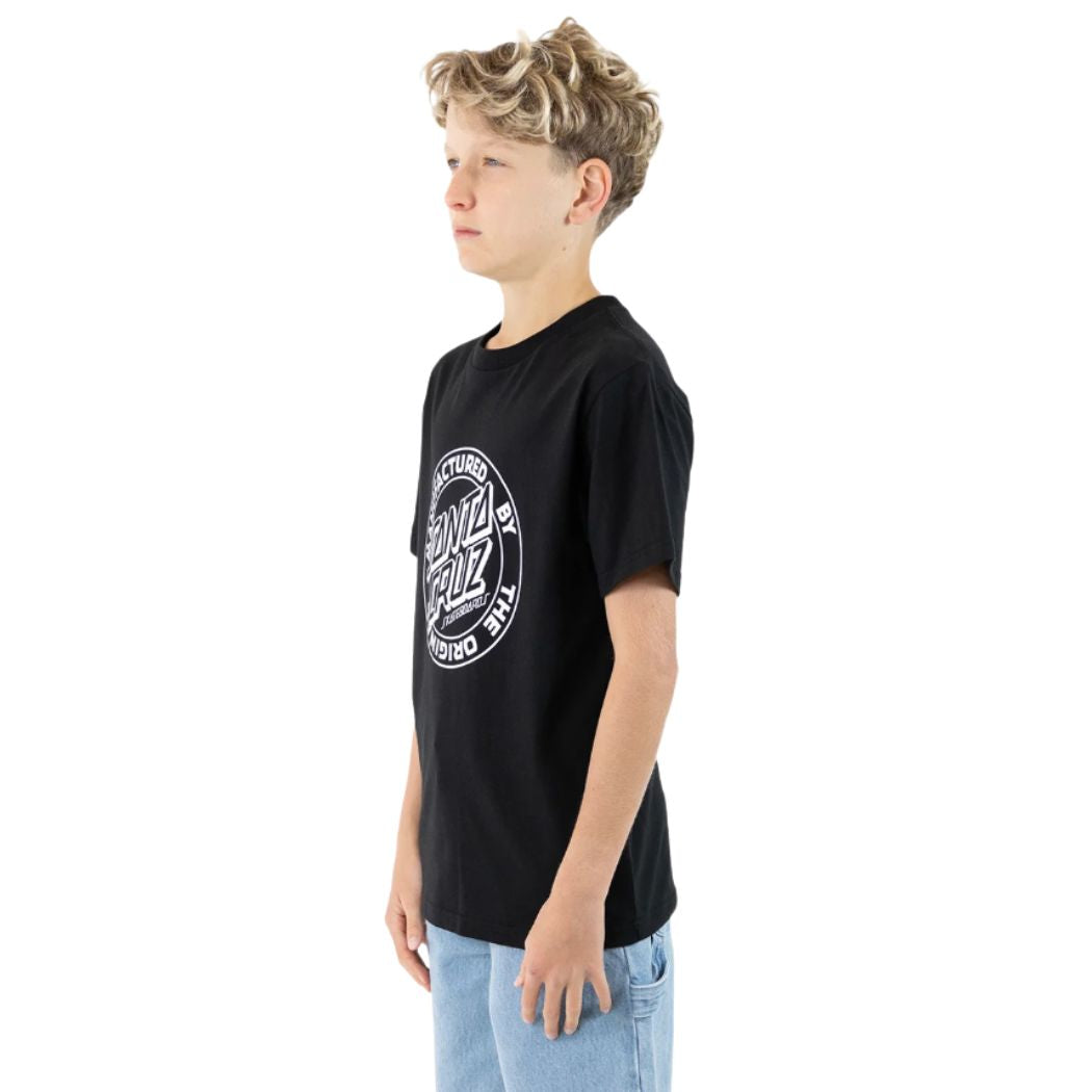 Santa Cruz Boys MFG Dot Front Tee Black