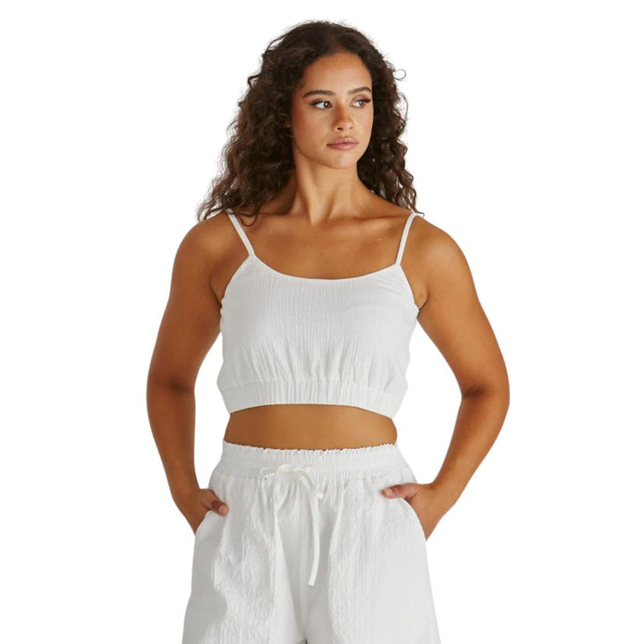 Sass Alani Shirred Bralette White