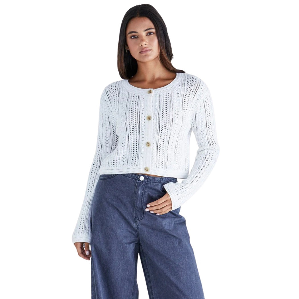 Sass Ari Cardigan White