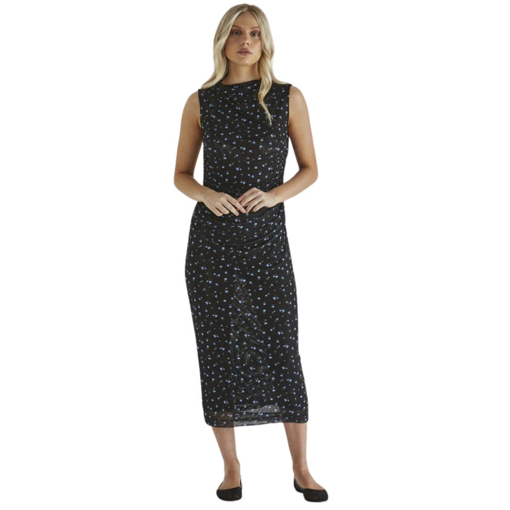 Sass Lauretta Mesh Dress Black Ditsy