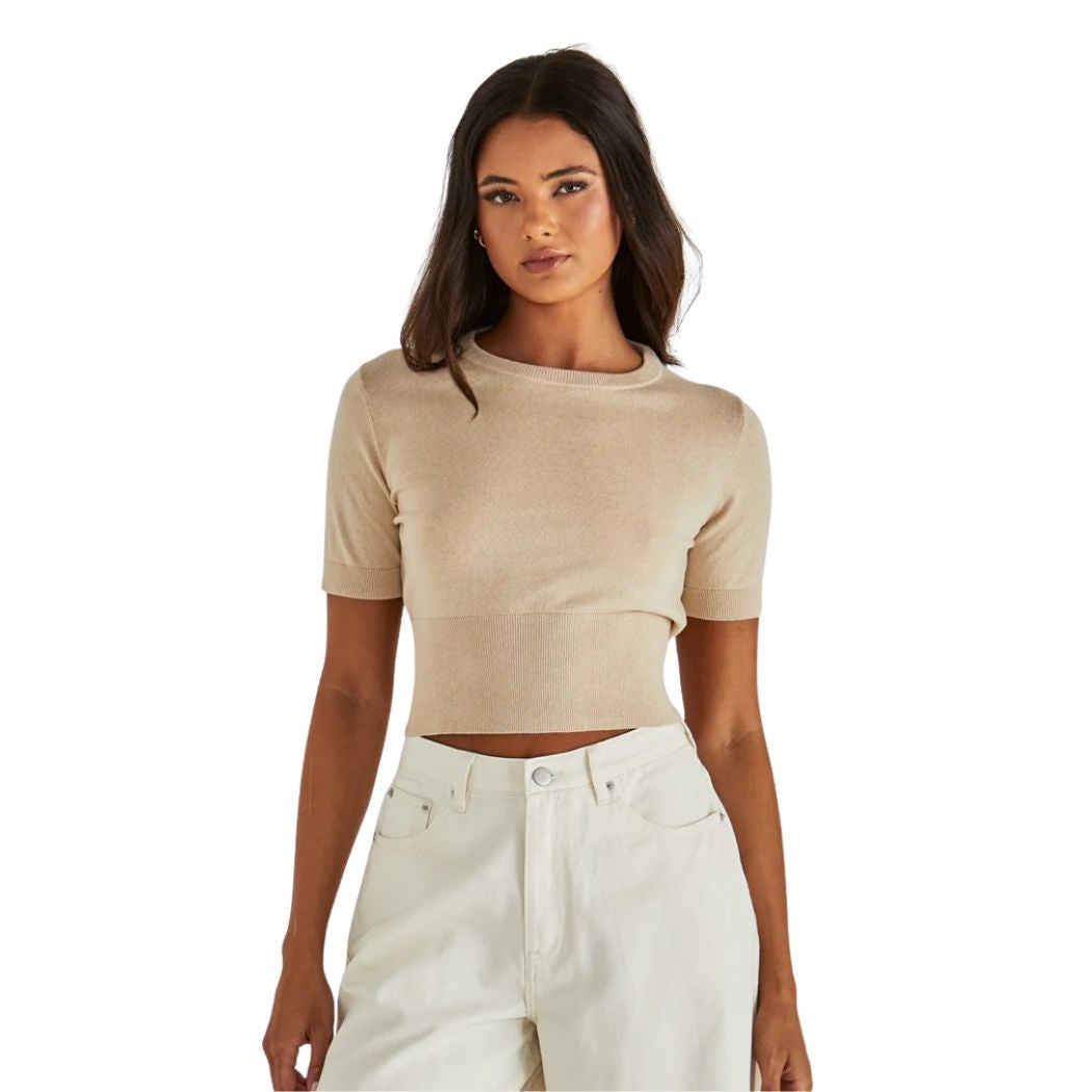 Sass Leo Knit Tee Oatmeal