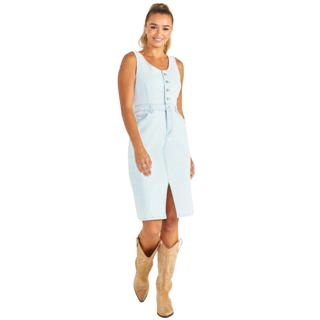 Sass Marcia Denim Dress 94 Snow Wash