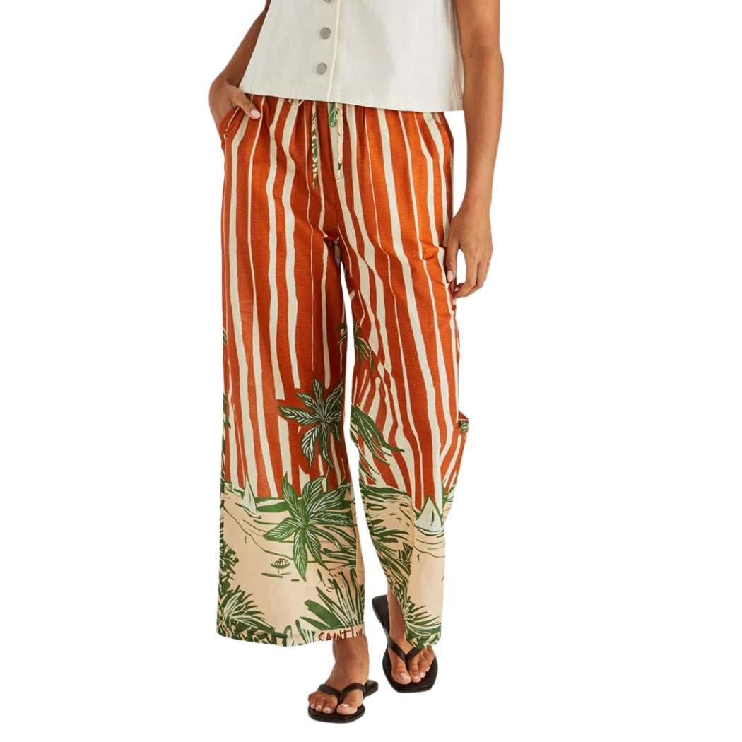 Sass Mina Elasticated Pant Palm Stripe