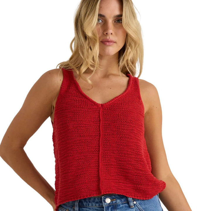 Sass Penn Knit Top Rust Red