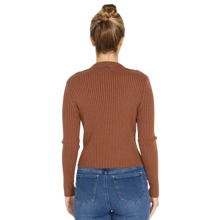 Sass Talana Collared Knit Brown