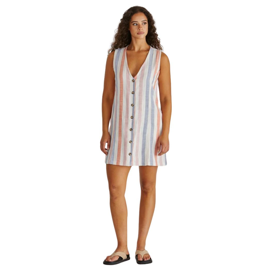 Sass Travis Vest Dress Multi Stripe