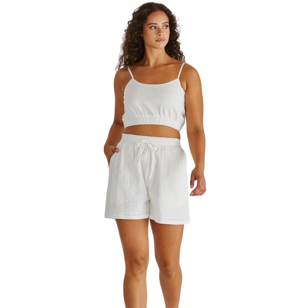 Sass Alani Shirred Bralette White