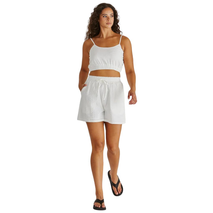 Sass Alani Shirred Bralette White