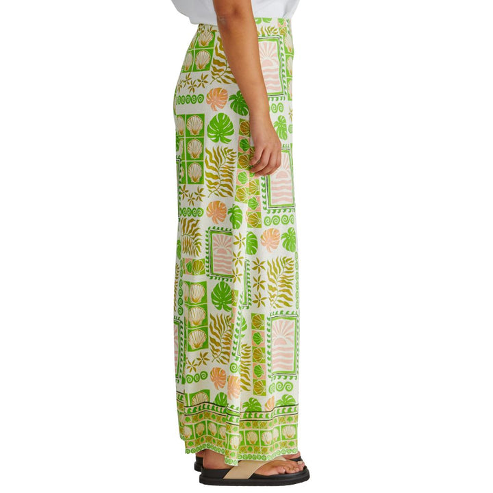 Sass Emmett Wide Leg Pant Green Shell Patchwork