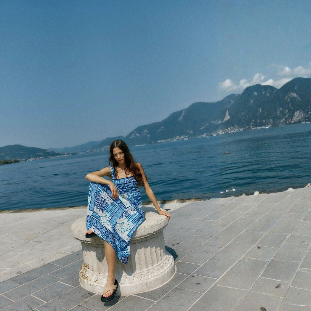 Sass Isra Midi Dress Sea Meadow Blue