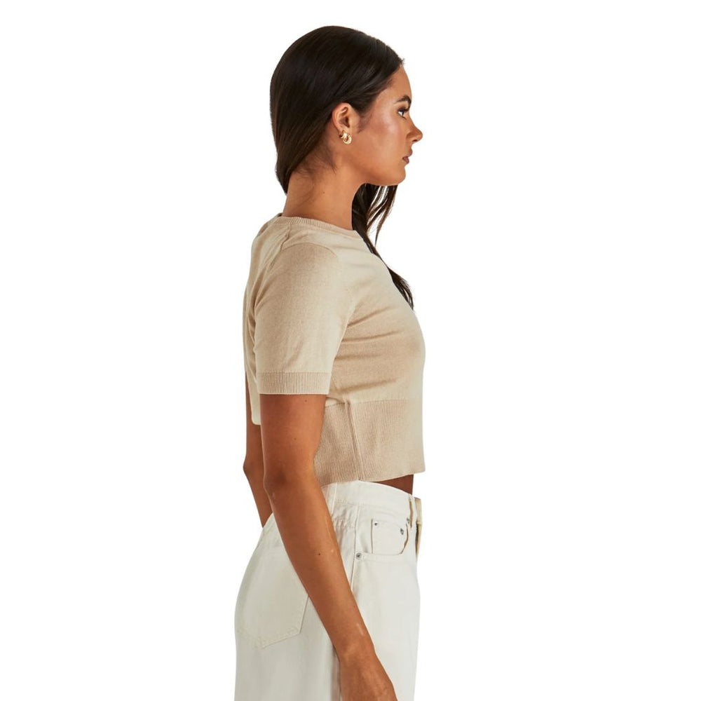 Sass Leo Knit Tee Oatmeal