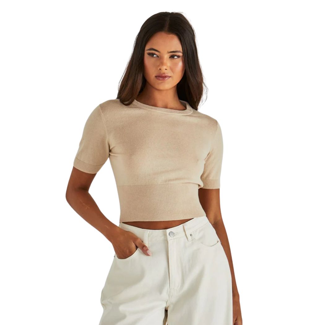 Sass Leo Knit Tee Oatmeal