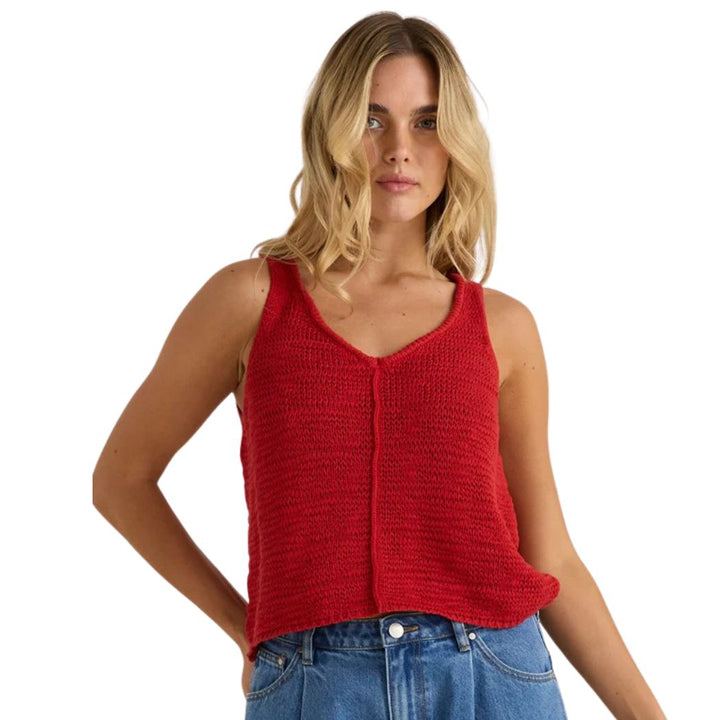 Sass Penn Knit Top Rust Red
