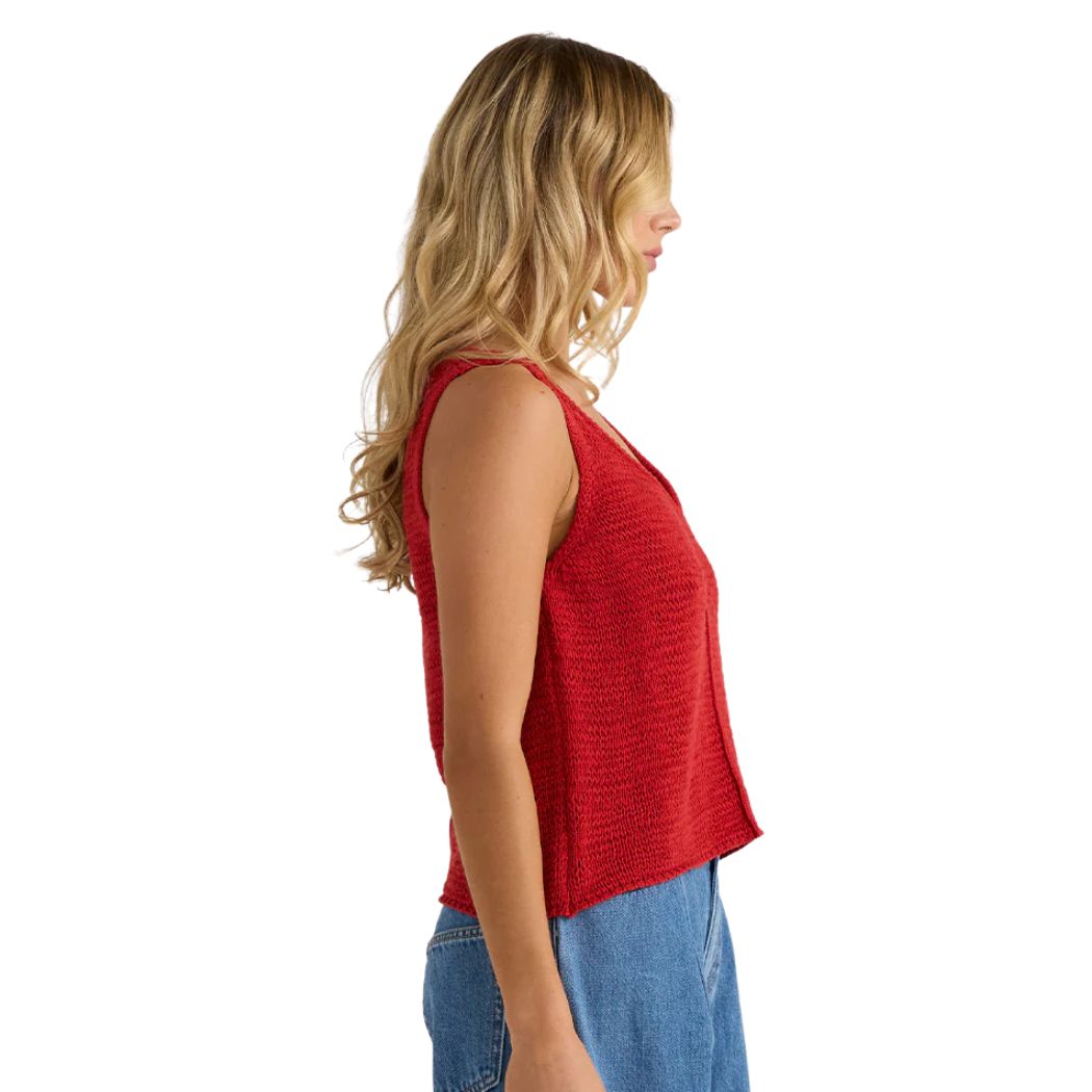 Sass Penn Knit Top Rust Red