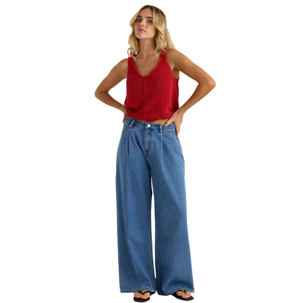 Sass Penn Knit Top Rust Red