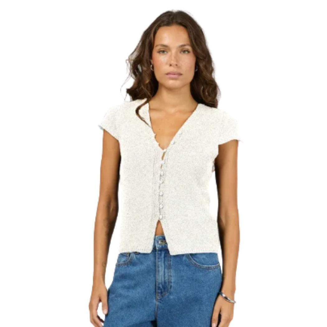 Silent Theory Callie Knit Top Vintage White
