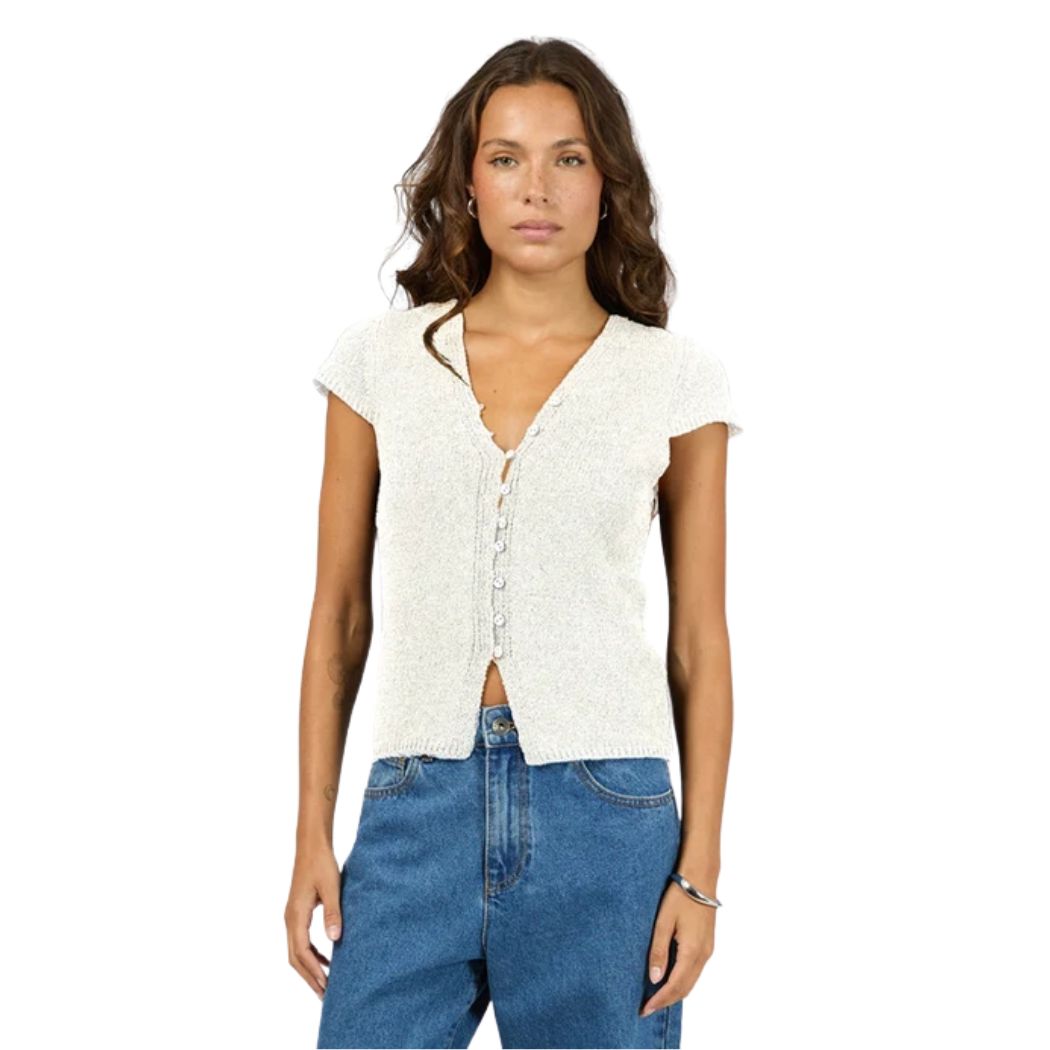Silent Theory Callie Knit Top Vintage White