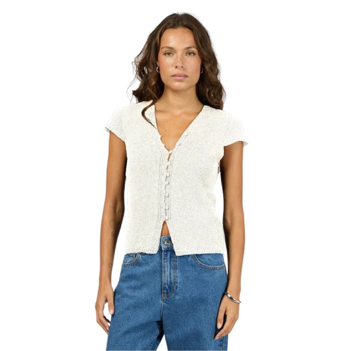 Silent Theory Callie Knit Top Vintage White