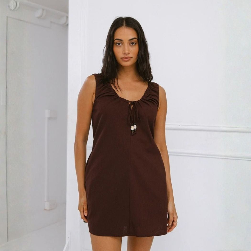 Silent Theory Lenni Mini Dress Chocolate