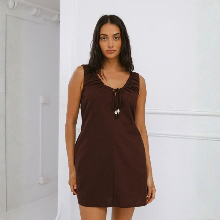 Silent Theory Lenni Mini Dress Chocolate