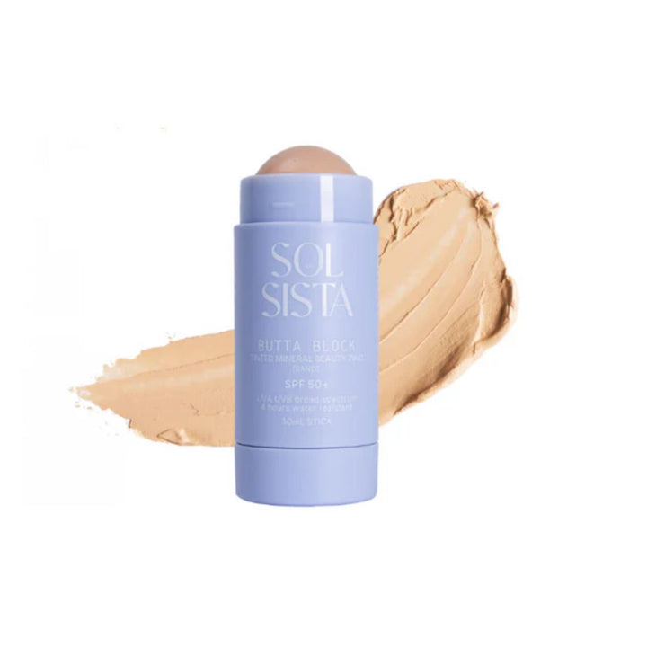 Sol Sista Butta Block Mineral Tinted SPF50+ Sunscreen Sand