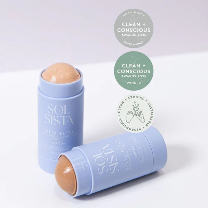 Sol Sista Butta Block Mineral Tinted SPF50+ Sunscreen Sand
