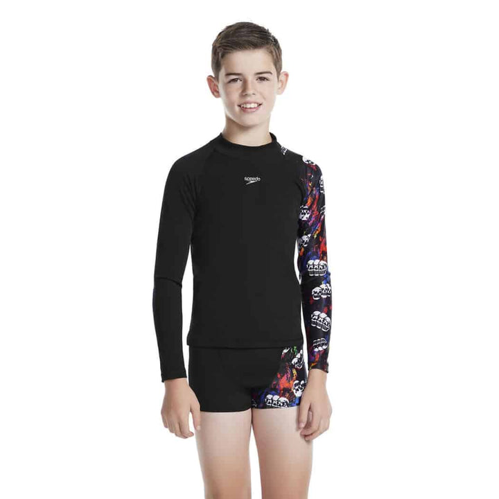 Speedo Boys Skull Digi Long Sleeve Rash Top