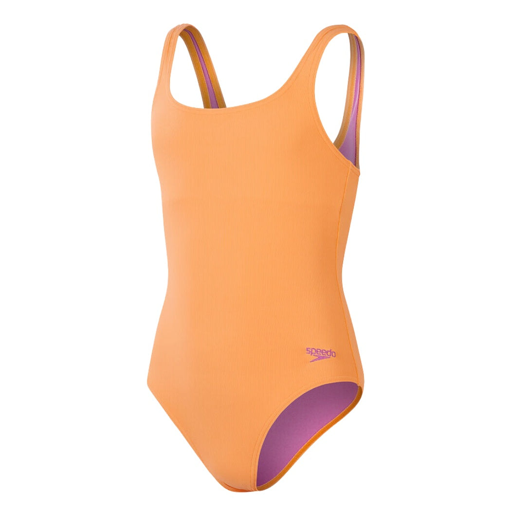 Speedo Girls Textured One Piece Nectarine 