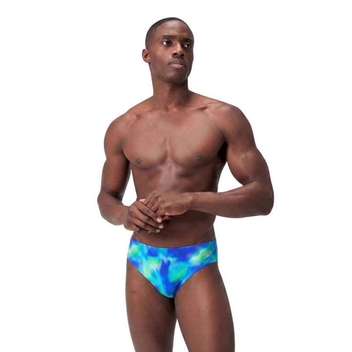 Speedo Mens Print 7cm Brief Black Green