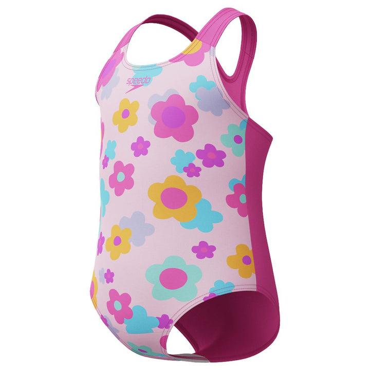 Speedo Toddler Racerback One Piece Print Neon Flamingo
