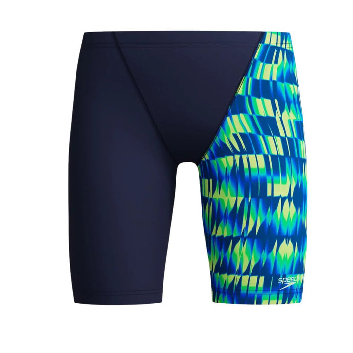 Speedo V Cut Print Jammer Boys Navy Green