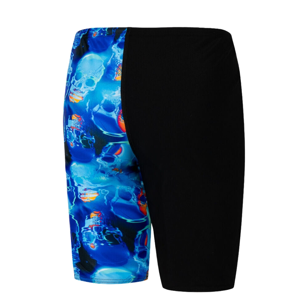Speedo Boys Skull V Cut Jammer Black Cobalt Blue
